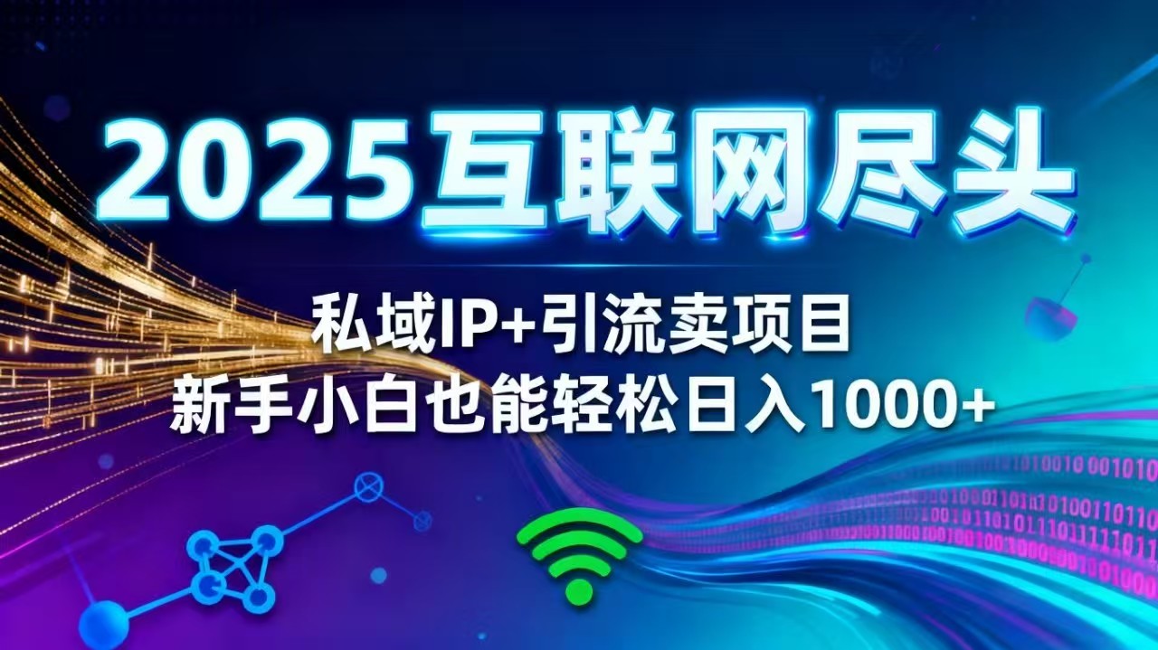2025網創盡頭王炸項目!私域 IP + 精準引流,新手小白在家躺賺日入 1000+