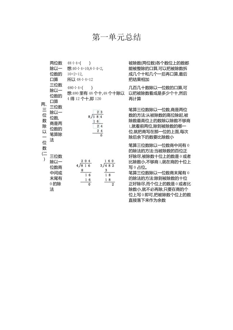 三下青島版數(shù)學(xué)全冊重點(diǎn)