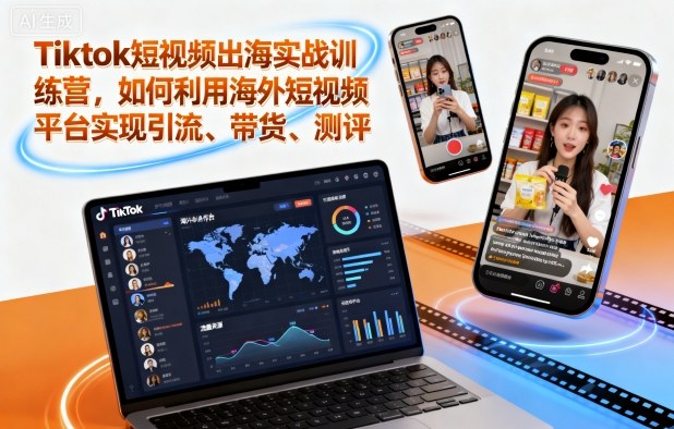 Tiktok短視頻出海實戰(zhàn)訓(xùn)練營,如何利用海外短視頻平臺實現(xiàn)引流、帶貨、測評