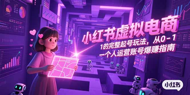 小紅書虛擬電商，從0-1的完整起號(hào)玩法，一個(gè)人運(yùn)營(yíng)賬號(hào)爆賺指南