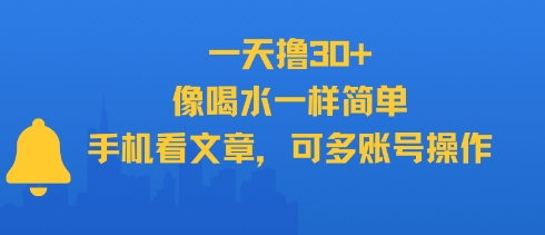 一天擼30+，像喝水一樣簡單，手機(jī)看文章，可多賬號操作