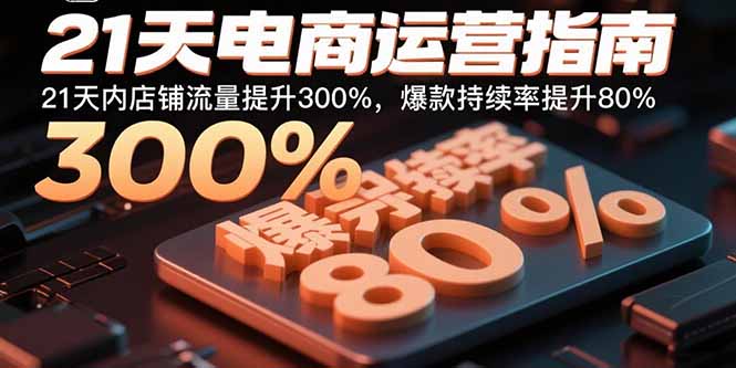 21天電商運營指南：21天內店鋪流量提升300%，爆款持續率提升80%