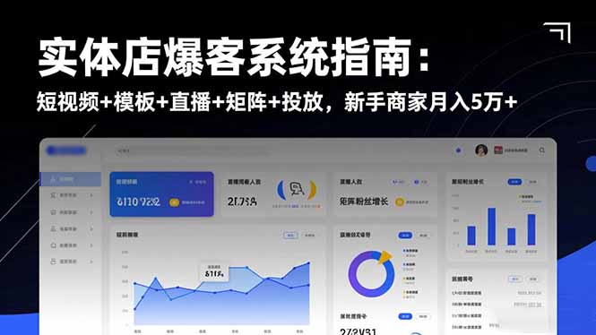 實體店爆客系統指南:短視頻+模板+直播+矩陣+投放,新手商家月入5萬+