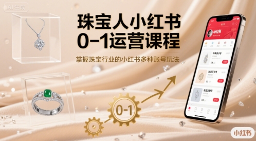 珠寶人小紅書0-1運營課程，掌握珠寶行業的小紅書多種賬號玩法