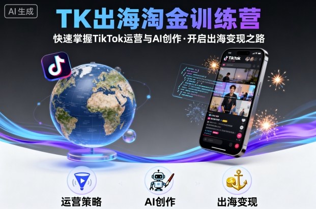 TK出海淘金訓練營,助你快速掌握TikTok運營與AI創作,開啟出海變現之路