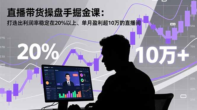 直播帶貨操盤手掘金課：打造出利潤率穩定在20%以上、單月盈利超10萬的直播間