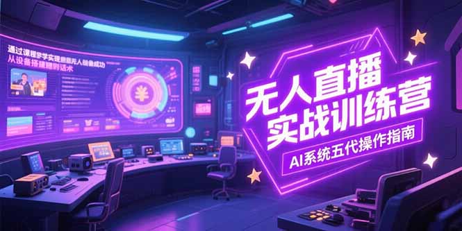 無人直播實操訓練營，從設備搭建到話術，AI系統五代操作指南(7月更新