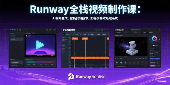 Runway全棧視頻制作課：AI視頻生成，智能剪輯技術，影視級特效處理系統(tǒng)