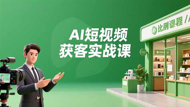 AI短視頻獲客實戰課，數字人創作、實體行業應用、精準引流，30天獲取客源月入6萬+