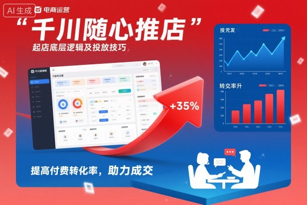 千川隨心推起店底層邏輯及投放技巧，提高付費轉化率，助力成交