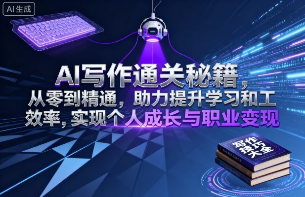 AI寫作通關秘籍,從零到精通,助力提升學習和工作效率,實現個人成長與職業變現