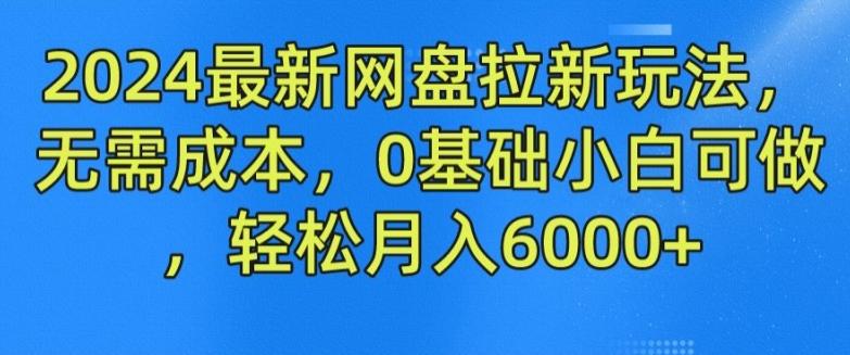 2024最新網盤拉新玩法，無需成本，0基礎小白可做，輕松月入6000+【揭秘】
