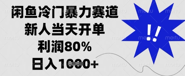 閑魚冷門暴力賽道，新人當天開單，利潤80%，日入數張【揭秘】