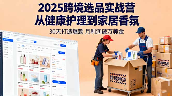 2025跨境選品實(shí)戰(zhàn)營(yíng)：從健康護(hù)理到家居香氛，30天打造爆款,月利潤(rùn)破萬(wàn)美金