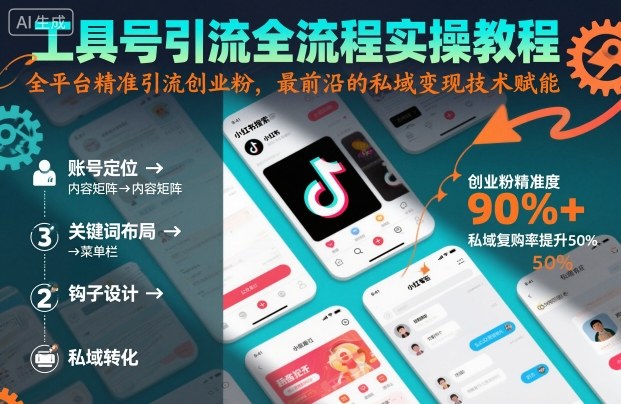 工具號引流全流程保姆級實操教程,全平臺精準引流創業粉,最前沿的私域變現技術賦能