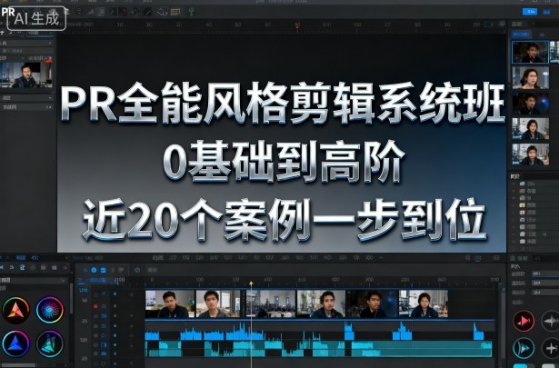 PR全能風格剪輯系統班,0基礎到高階,近20個案例一步到位