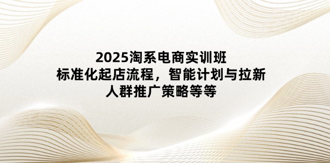2025淘系電商實訓班：標準化起店流程，智能計劃與拉新，人群推廣策略等等