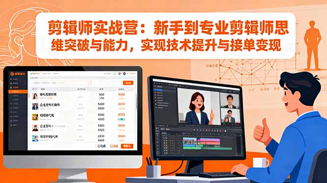 剪輯師實戰營:新手到專業剪輯師思維突破與能力,實現技術提升與接單變現