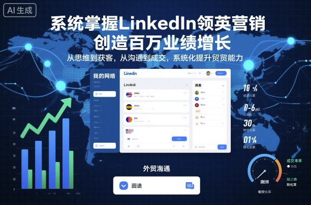 系統掌握LinkedIn領英營銷,創造百萬業績增長,從思維到獲客,從溝通到成交,系統化提升外貿能力