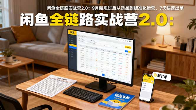 閑魚全鏈路實戰營2.0:9月新規過后從選品到標準化運營,7天快速出單