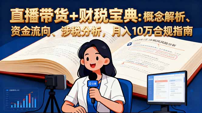 直播帶貨+財稅寶典:概念解析、資金流向、涉稅分析,月入10萬合規指南