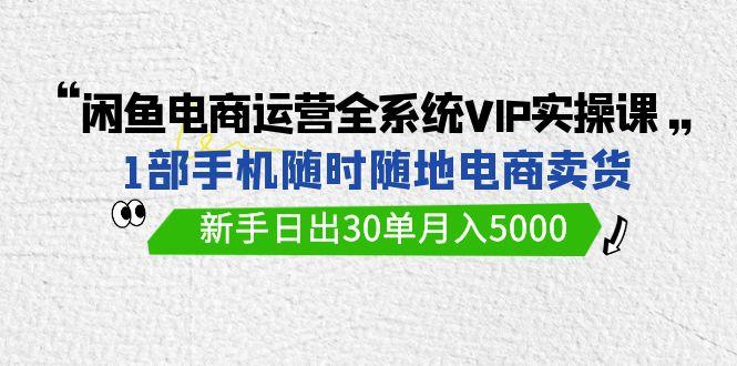 (9547期)閑魚電商運營全系統VIP實戰課,1部手機隨時隨地賣貨,新手日出30單月入5000