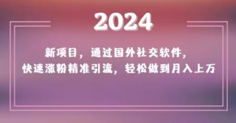 2024新項目，通過國外社交軟件，快速漲粉精準引流，輕松做到月入上萬【揭秘】