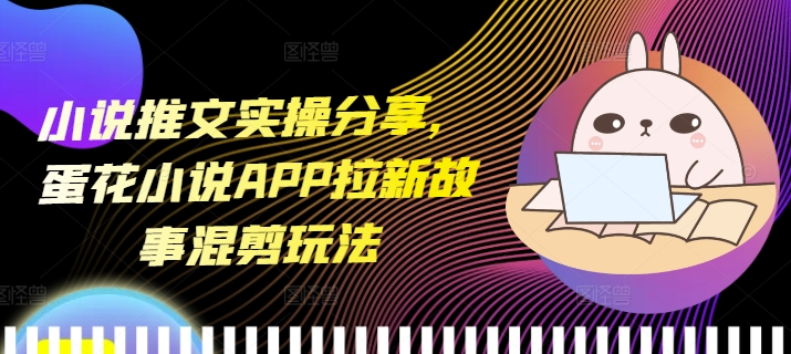 小說推文實操分享，蛋花小說APP拉新故事混剪玩法