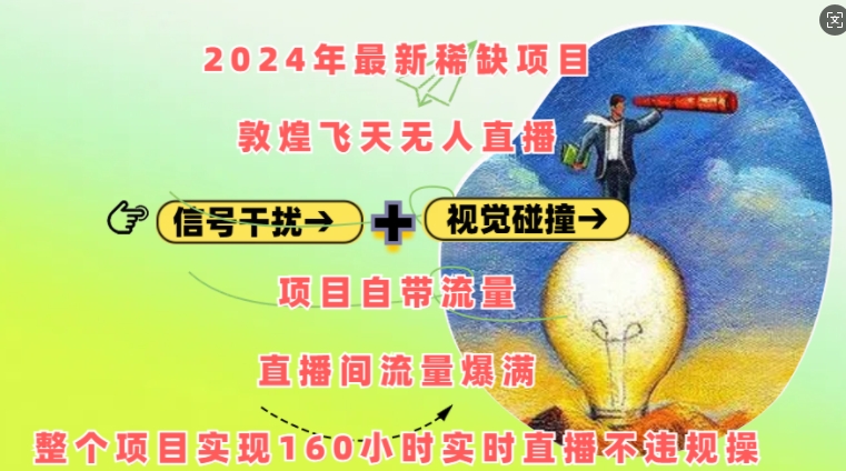 2024年最新稀缺項目敦煌飛天無人直播，項目自帶流量，流量爆滿，實現160小時實時直播不違規操