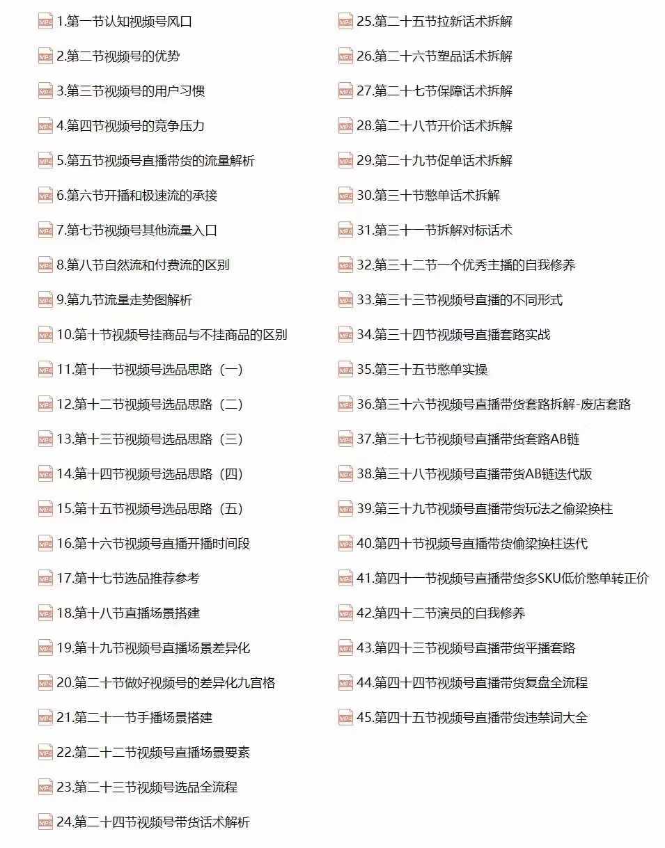 視頻號(hào)直播帶貨教程：選品思路與話術(shù)拆解/掌握多種帶貨套路/提升直播效果