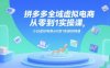 拼多多全域虛擬電商從零到1實操課，小白虛擬電商從0到1實操到精通