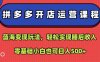 拼多多開店運營課程：藍海變現玩法，輕松實現睡后收入，零基礎小白也可日入5張