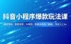 抖音小程序爆款玩法課，萌娃漫畫、智能發型、AI換臉，掌握多種熱門套路，月收入1.5w