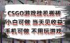 CSGO游戲掛G搬磚，小白純手機即可操作，不用電腦打游戲，日入3張+，副業網創項目【揭秘】
