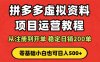 拼多多開(kāi)店運(yùn)營(yíng)課程： 藍(lán)海變現(xiàn)玩法，輕松實(shí)現(xiàn)睡后收入 零基礎(chǔ)小白也可…