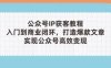 公眾號IP獲客教程(第3期)，從入門到商業閉環，打造爆款文章，實現公眾號高效變現