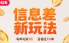小紅書(shū)信息差新玩法每單利潤(rùn)30，每天穩(wěn)定50單左右，兩個(gè)賬號(hào)即可