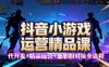 【抖音小游戲精品運營課】小白也可以操作，從0開始學小游戲運營，操作…