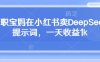 全職寶媽在小紅書賣DeepSeek提示詞，一天收益1k