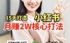 小紅書月賺2W個核心打法，15天打造出快速賺錢的小紅書賬號