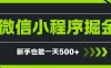 微信小程序自擼廣告項目，0投資暴力玩法，新手小白一天輕松500+