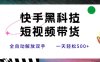 快手黑科技短視頻帶貨，條條原創無腦搬運，新手小白輕松一天500+