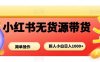 小紅書無貨源帶貨項目，簡單無腦，新人小白日入多張