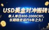 USD美金對沖搬磚!單人單日800-2000CNY，長期穩(wěn)定運行8年之久!