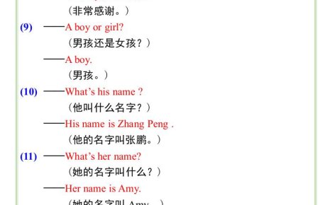 三升四英語暑假銜接——問答重點句型-四上英語