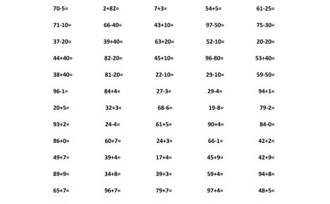 一升二暑假數學口算專練-二上數學