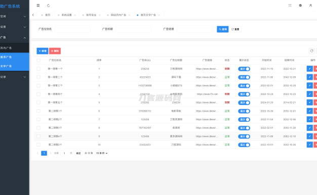 最新全開源版本 網站自助廣告投放系統源碼 附安裝教程